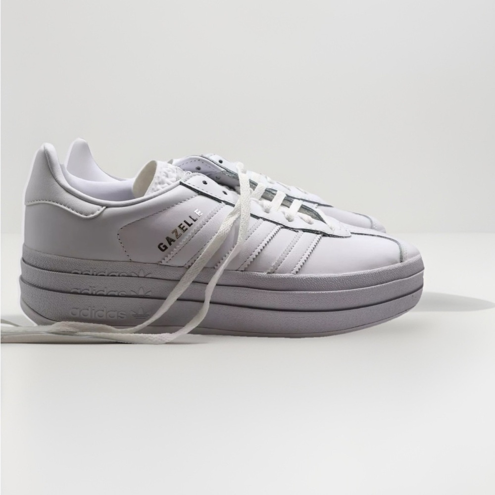 Women’s Size 11 Adidas Gazelle Bold “Triple White” Low Top Sneakers IE5130